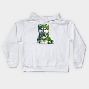 Clover Siberian Husky Dog St Patricks Day Kids Hoodie